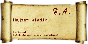Hajzer Aladin névjegykártya
